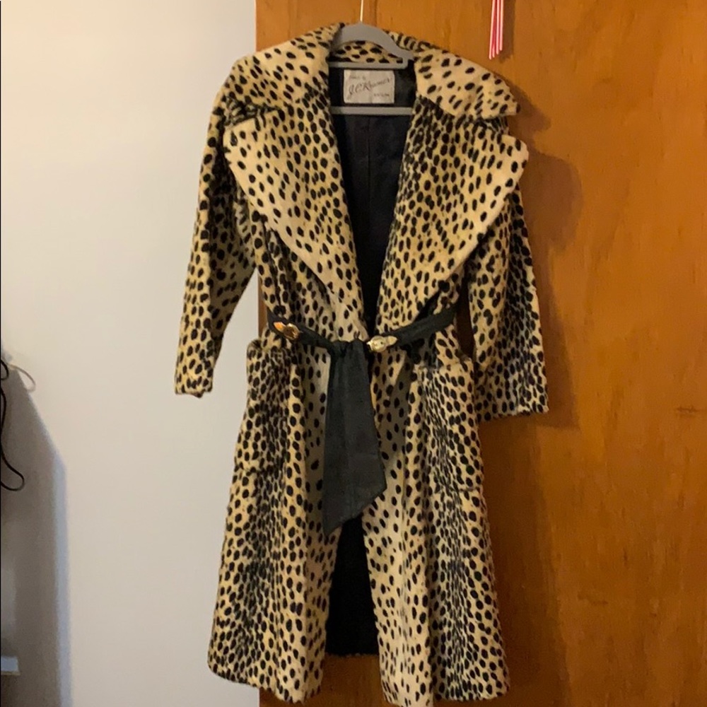 Vintage Leopard Print Authentic Fur Coat